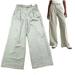 NWT Abercrombie & Fitch Harper Tailored Wide Leg Pant SIZE 26 | 2 Slate Green